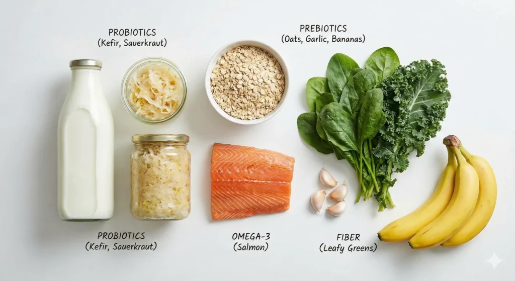 Foods that support gut health and hormonal balance in women